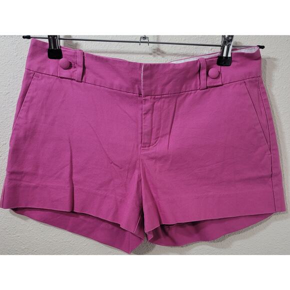 Banana Republic Fuchsia Purple Pink Flat Front Chino Shorts 6 Lightweight Soft - Picture 1 of 4